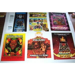 Pinball FLYERS 6 Black Hole Volcano Devils Dare Mars Bounty Hunter Counterforce